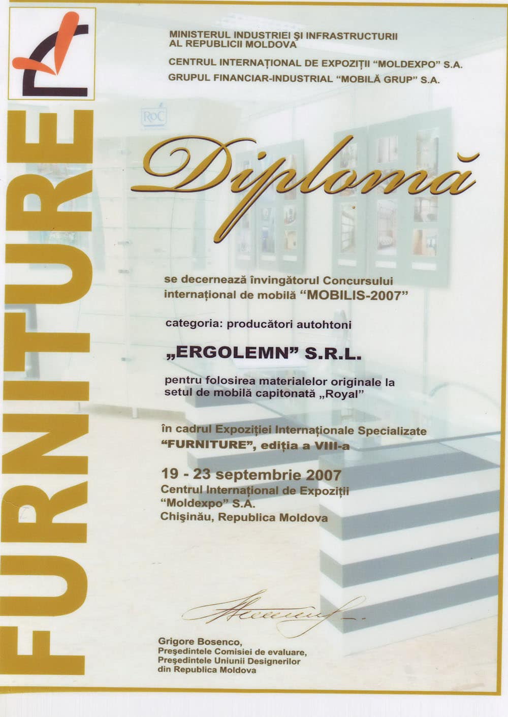 certificat mobila Chisinau Ergolemn