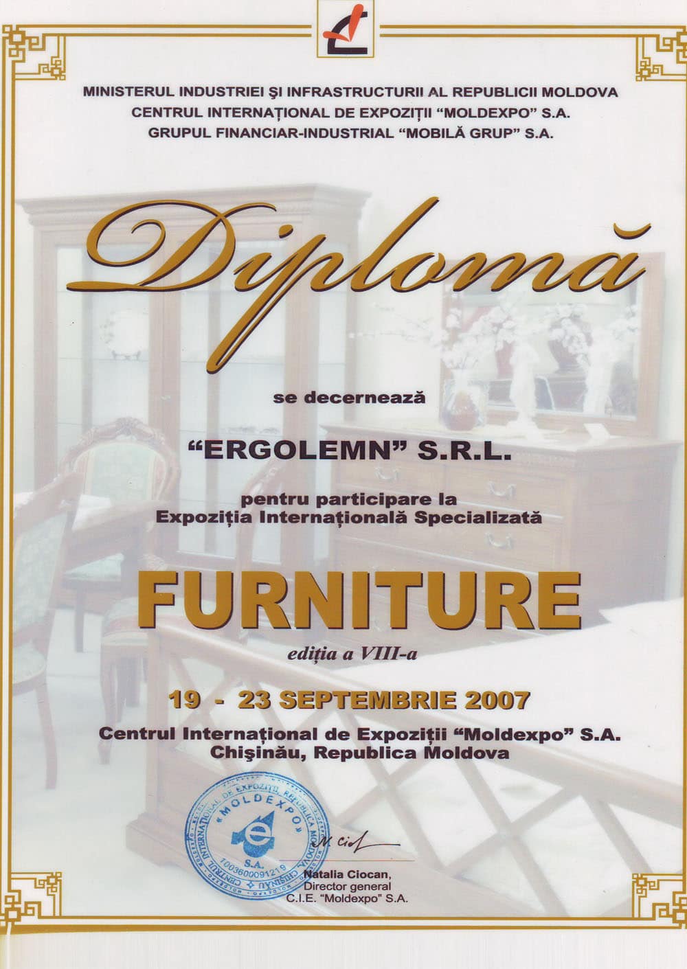 certificat mobila Chisinau Ergolemn