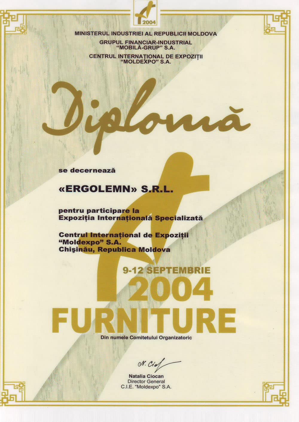 certificat mobila Chisinau Ergolemn