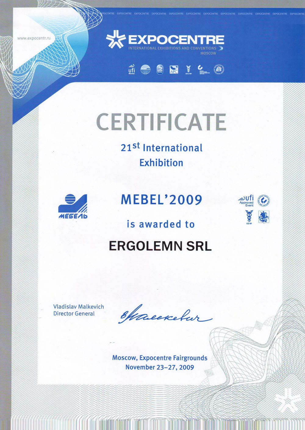 certificat mobila Chisinau Ergolemn