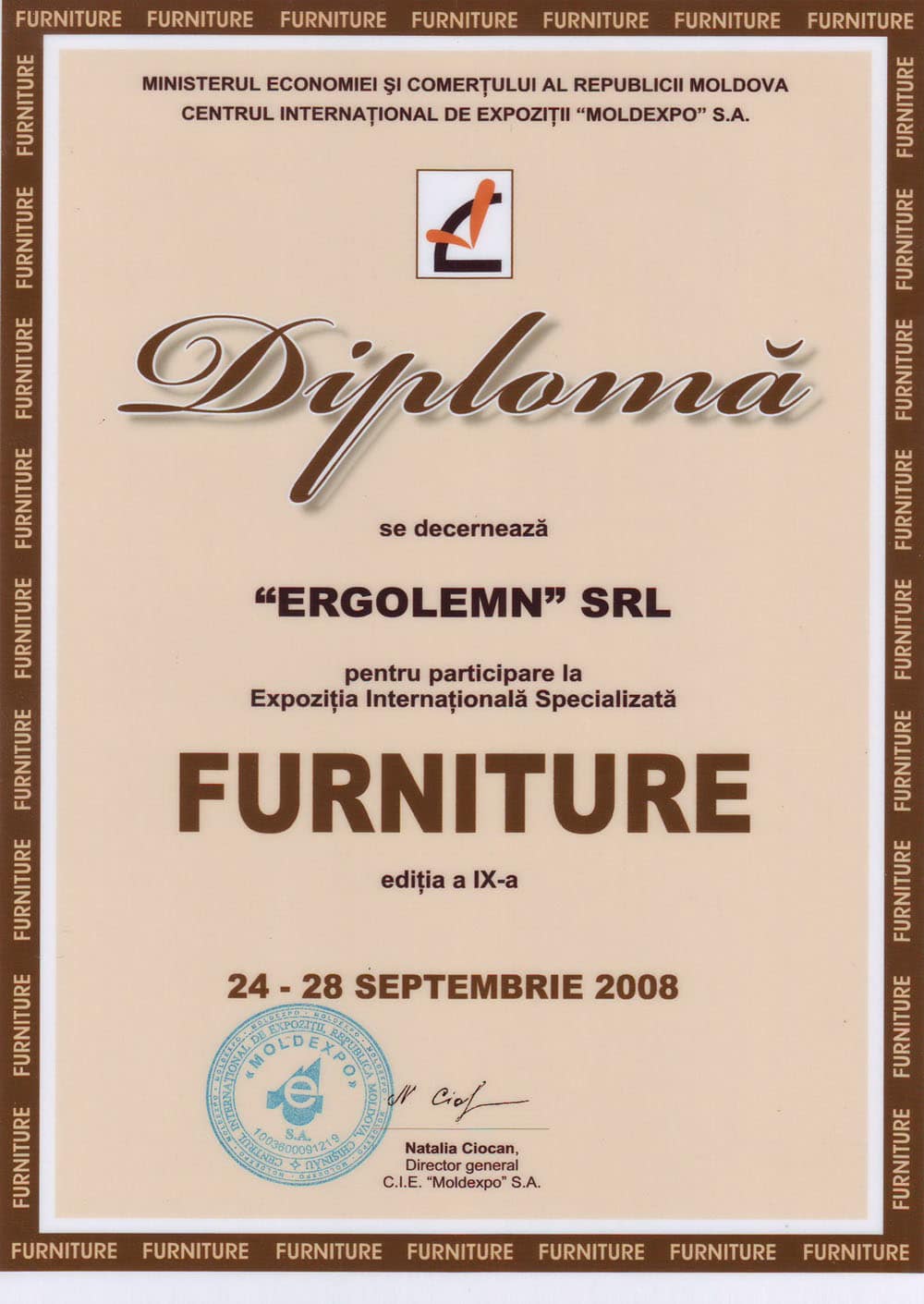 certificat mobila Chisinau Ergolemn