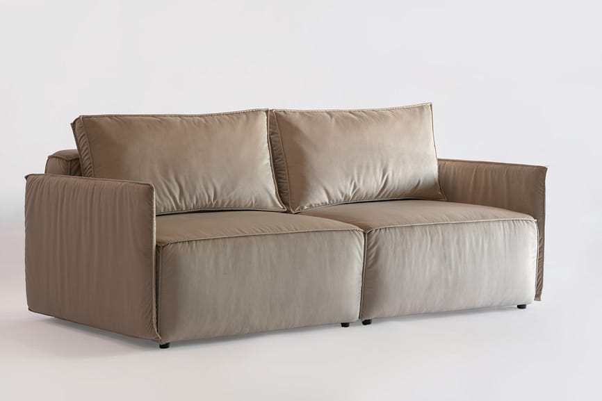 Canapea Montbell S cu perne decorative, vedere laterală